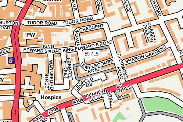E9 7LS map - OS OpenMap – Local (Ordnance Survey)