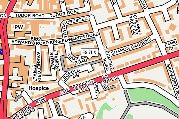 E9 7LX map - OS OpenMap – Local (Ordnance Survey)