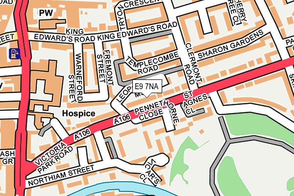 E9 7NA map - OS OpenMap – Local (Ordnance Survey)