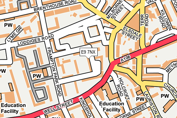 E9 7NX map - OS OpenMap – Local (Ordnance Survey)