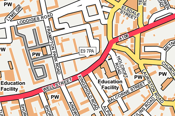 E9 7PA map - OS OpenMap – Local (Ordnance Survey)