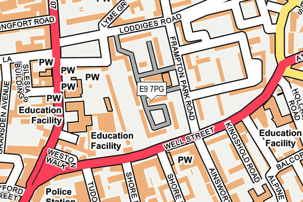 E9 7PG map - OS OpenMap – Local (Ordnance Survey)