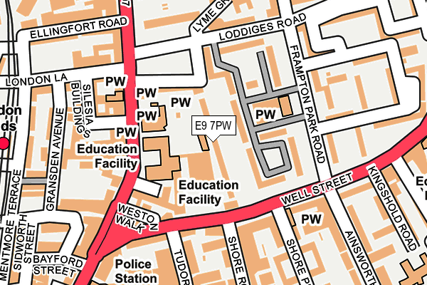 E9 7PW map - OS OpenMap – Local (Ordnance Survey)