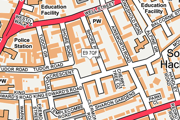 E9 7QF map - OS OpenMap – Local (Ordnance Survey)