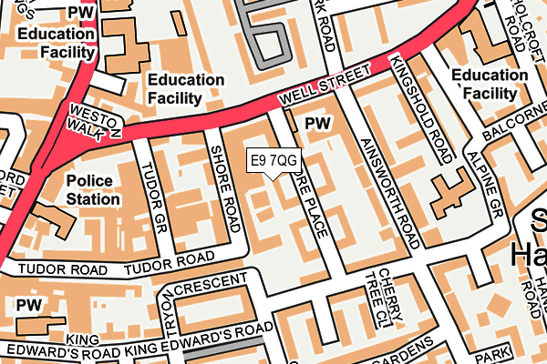 E9 7QG map - OS OpenMap – Local (Ordnance Survey)