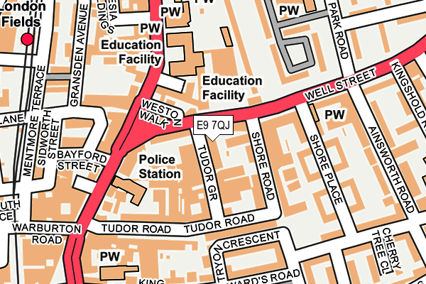 E9 7QJ map - OS OpenMap – Local (Ordnance Survey)