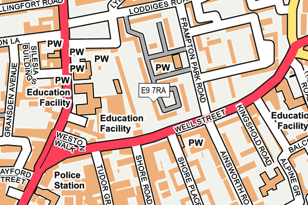 E9 7RA map - OS OpenMap – Local (Ordnance Survey)