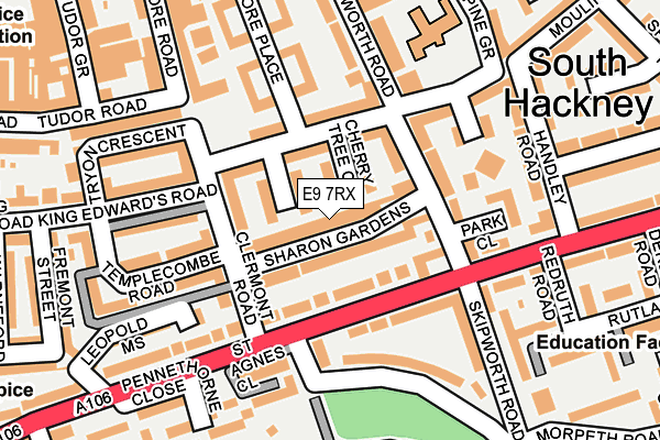 E9 7RX map - OS OpenMap – Local (Ordnance Survey)