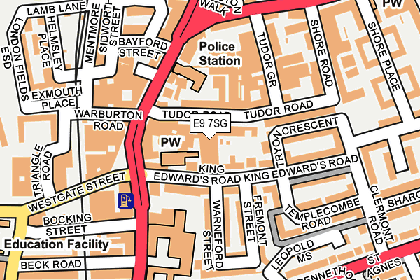 E9 7SG map - OS OpenMap – Local (Ordnance Survey)