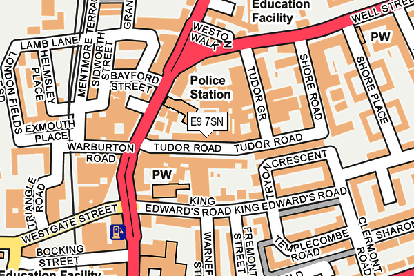 E9 7SN map - OS OpenMap – Local (Ordnance Survey)