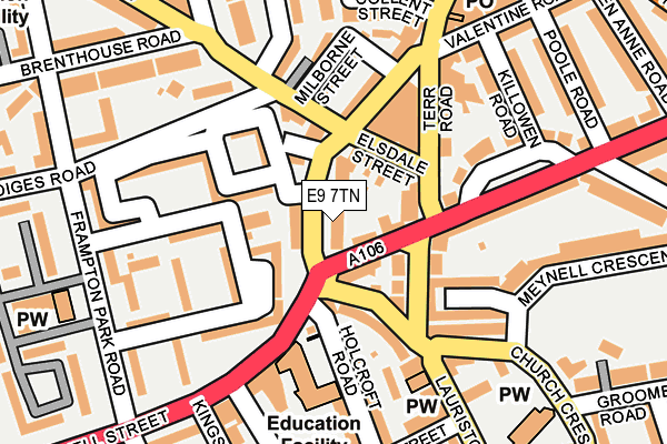 E9 7TN map - OS OpenMap – Local (Ordnance Survey)