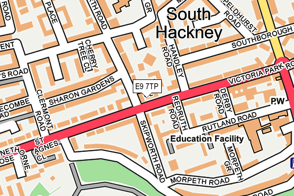 E9 7TP map - OS OpenMap – Local (Ordnance Survey)