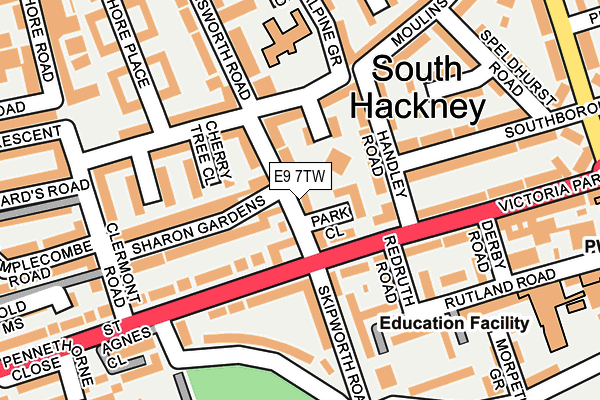 E9 7TW map - OS OpenMap – Local (Ordnance Survey)