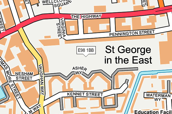 E98 1BB map - OS OpenMap – Local (Ordnance Survey)