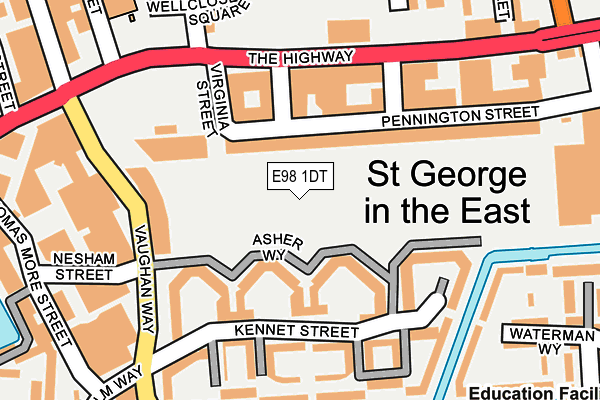 E98 1DT map - OS OpenMap – Local (Ordnance Survey)