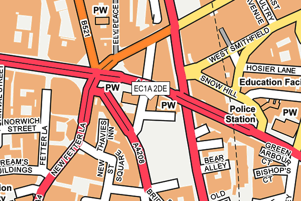EC1A 2DE map - OS OpenMap – Local (Ordnance Survey)