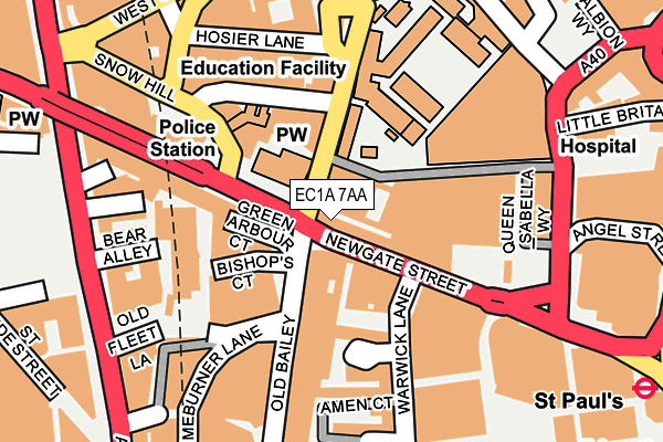 EC1A 7AA map - OS OpenMap – Local (Ordnance Survey)