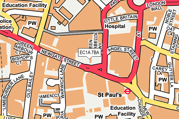 EC1A 7BA map - OS OpenMap – Local (Ordnance Survey)