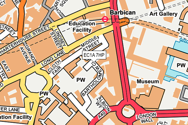 EC1A 7HP map - OS OpenMap – Local (Ordnance Survey)