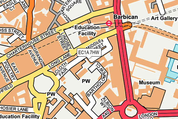 EC1A 7HW map - OS OpenMap – Local (Ordnance Survey)