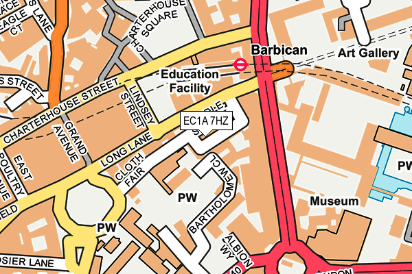 EC1A 7HZ map - OS OpenMap – Local (Ordnance Survey)