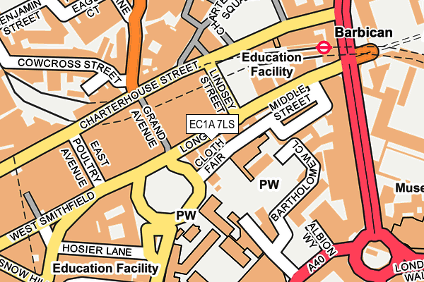 EC1A 7LS map - OS OpenMap – Local (Ordnance Survey)