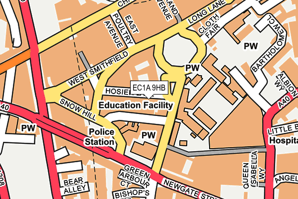 EC1A 9HB map - OS OpenMap – Local (Ordnance Survey)