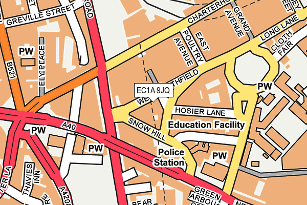 EC1A 9JQ map - OS OpenMap – Local (Ordnance Survey)
