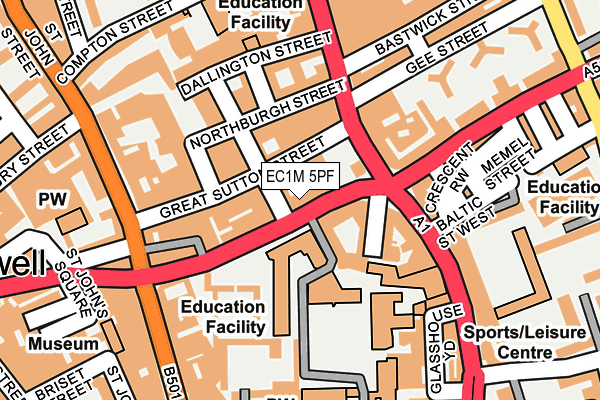 EC1M 5PF map - OS OpenMap – Local (Ordnance Survey)