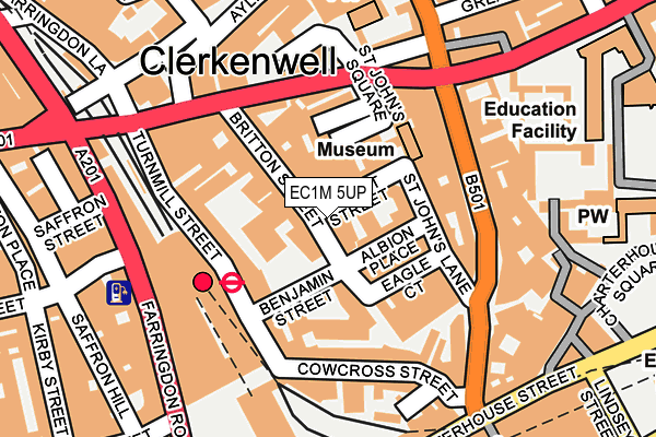 EC1M 5UP map - OS OpenMap – Local (Ordnance Survey)
