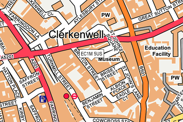 EC1M 5US map - OS OpenMap – Local (Ordnance Survey)