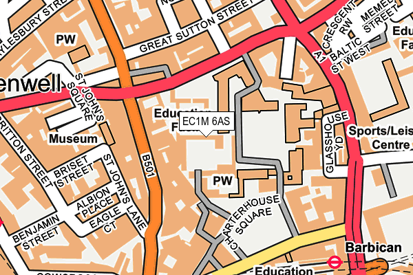 EC1M 6AS map - OS OpenMap – Local (Ordnance Survey)