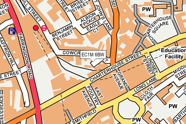 EC1M 6BW map - OS OpenMap – Local (Ordnance Survey)