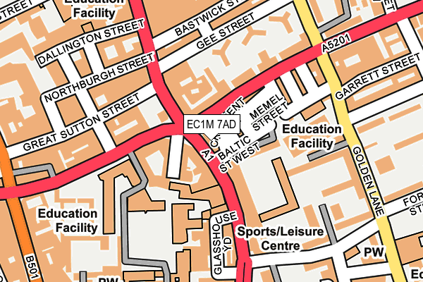 EC1M 7AD map - OS OpenMap – Local (Ordnance Survey)