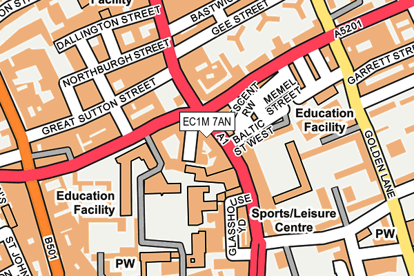 EC1M 7AN map - OS OpenMap – Local (Ordnance Survey)