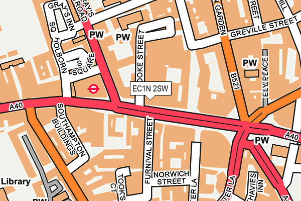 EC1N 2SW map - OS OpenMap – Local (Ordnance Survey)