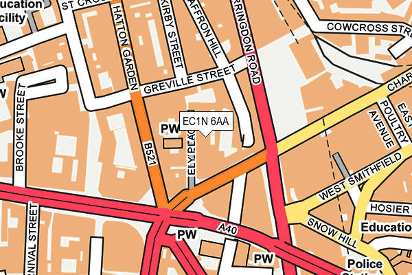 EC1N 6AA map - OS OpenMap – Local (Ordnance Survey)