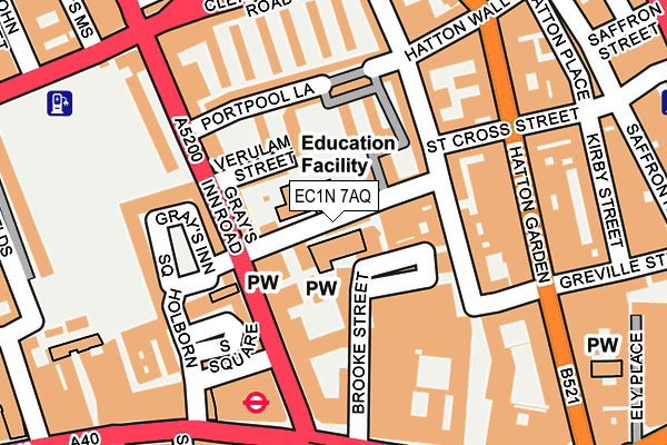 EC1N 7AQ map - OS OpenMap – Local (Ordnance Survey)