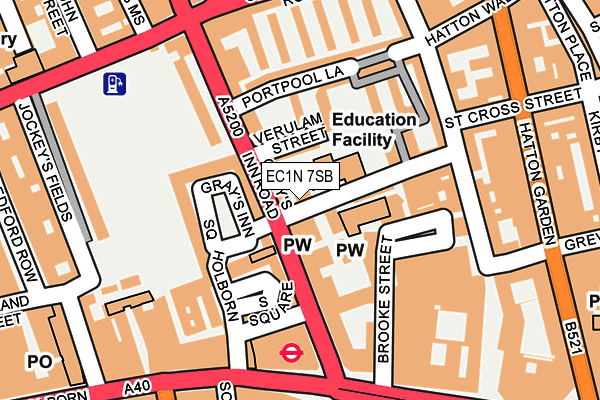 EC1N 7SB map - OS OpenMap – Local (Ordnance Survey)
