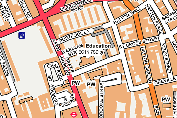 EC1N 7SD map - OS OpenMap – Local (Ordnance Survey)