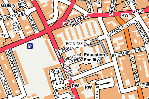 EC1N 7SE map - OS OpenMap – Local (Ordnance Survey)