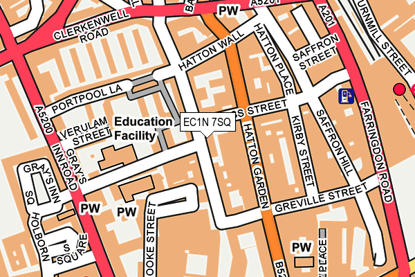 EC1N 7SQ map - OS OpenMap – Local (Ordnance Survey)