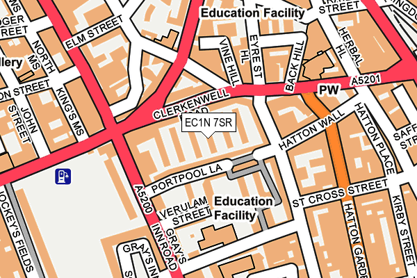EC1N 7SR map - OS OpenMap – Local (Ordnance Survey)