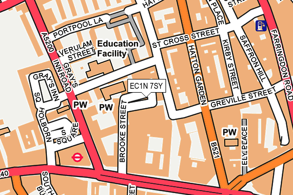 EC1N 7SY map - OS OpenMap – Local (Ordnance Survey)