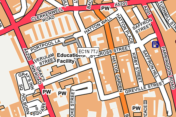 EC1N 7TJ map - OS OpenMap – Local (Ordnance Survey)