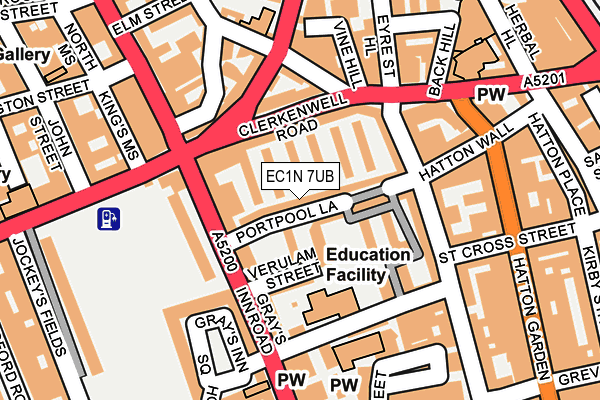 EC1N 7UB map - OS OpenMap – Local (Ordnance Survey)