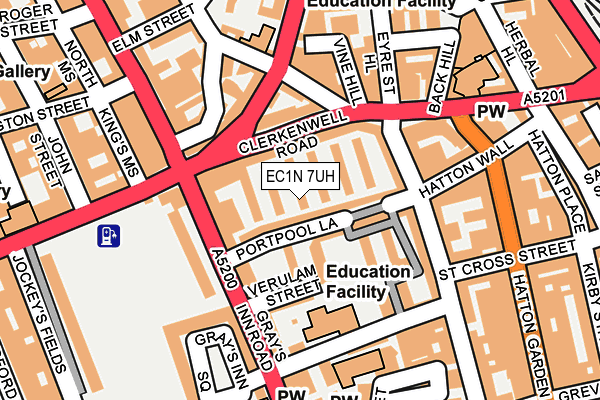 EC1N 7UH map - OS OpenMap – Local (Ordnance Survey)