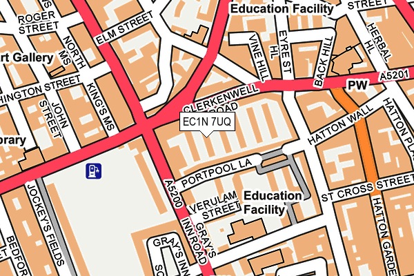 EC1N 7UQ map - OS OpenMap – Local (Ordnance Survey)