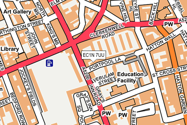 EC1N 7UU map - OS OpenMap – Local (Ordnance Survey)