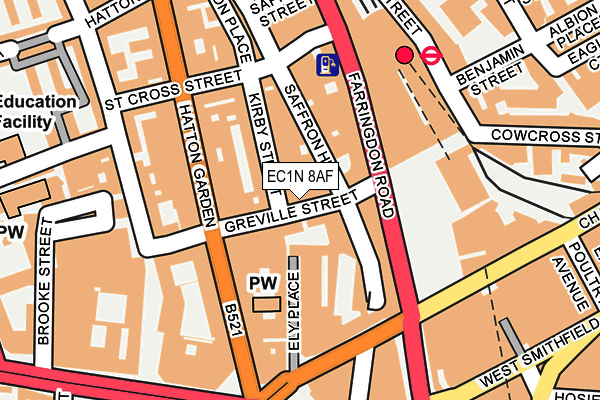EC1N 8AF map - OS OpenMap – Local (Ordnance Survey)